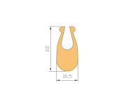 Silicone Profile P268DJ - type format U - irregular shape