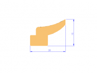 Silicone Profile P268DP - type format Lipped - irregular shape