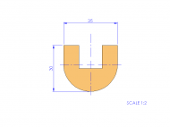 Silicone Profile P268DV - type format U - irregular shape
