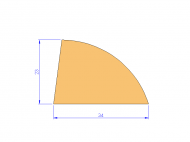 Silicone Profile P268DZ - type format D - irregular shape