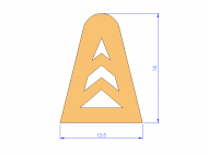 Silicone Profile P268EC - type format D - irregular shape