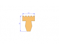 Silicone Profile P268EM - type format T - irregular shape