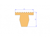 Silicone Profile P268EN - type format T - irregular shape