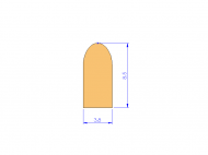 Silicone Profile P268EO - type format D - irregular shape