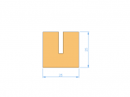 Silicone Profile P268EQ - type format U - irregular shape