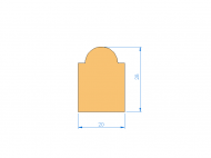 Silicone Profile P268ES - type format D - irregular shape