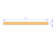 Silicone Profile P268J - type format Rectangle - regular shape