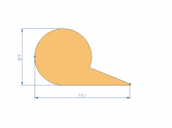 Silicone Profile P268KQ - type format solid b/p shape - irregular shape