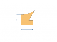 Silicone Profile P268LQ - type format Lipped - irregular shape