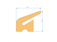 Silicone Profile P268NN - type format Lipped - irregular shape