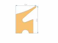 Silicone Profile P268NO - type format Lipped - irregular shape