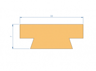 Silicone Profile P268OE - type format T - irregular shape