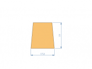 Silicone Profile P268OY - type format Trapezium - irregular shape