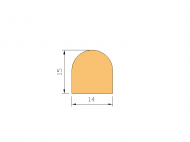 Silicone Profile P268Q - type format D - irregular shape