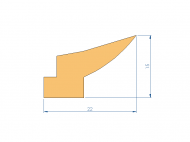 Silicone Profile P268QE - type format Lipped - irregular shape