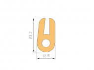 Silicone Profile P270A - type format U - irregular shape