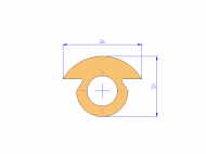 Silicone Profile P2788A - type format T - irregular shape