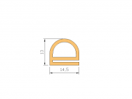 Silicone Profile P2795A - type format e - irregular shape