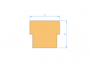 Silicone Profile P2851C - type format T - irregular shape