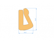 Silicone Profile P2851D - type format U - irregular shape