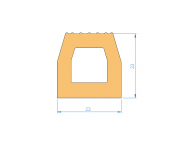 Silicone Profile P2851E - type format Trapezium - irregular shape