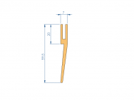 Silicone Profile P2851ET - type format h - irregular shape