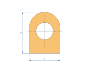 Silicone Profile P2851FB - type format D - irregular shape