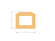 Silicone Profile P2851FL - type format D - irregular shape