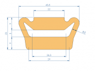 Silicone Profile P2851FW - type format D - irregular shape