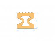 Silicone Profile P2851G - type format Trapezium - irregular shape