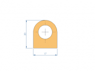Silicone Profile P2851GE - type format D - irregular shape