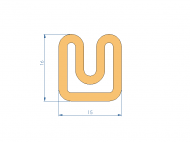 Silicone Profile P2851GF - type format D - irregular shape