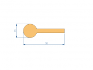 Silicone Profile P2851HP - type format solid b/p shape - irregular shape