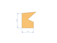 Silicone Profile P2851HV - type format Lipped - irregular shape