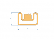 Silicone Profile P2851IM - type format D - irregular shape