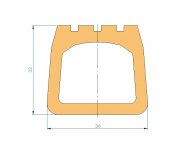 Silicone Profile P2851IO - type format D - irregular shape