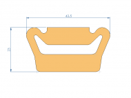 Silicone Profile P2851IX - type format D - irregular shape