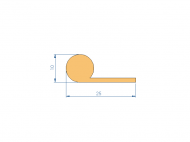 Silicone Profile P2851J - type format solid b/p shape - irregular shape