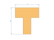 Silicone Profile P2851JX - type format T - irregular shape