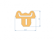 Silicone Profile P2851K - type format T - irregular shape