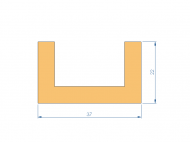 Silicone Profile P2851KB - type format U - irregular shape