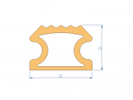 Silicone Profile P2851KG - type format D - irregular shape