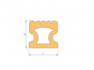 Silicone Profile P2851L - type format Trapezium - irregular shape