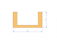 Silicone Profile P2851LC - type format U - irregular shape