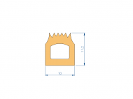 Silicone Profile P2851LX - type format D - irregular shape