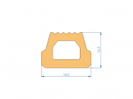Silicone Profile P2851MR - type format D - irregular shape
