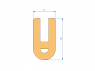 Silicone Profile P2851NH - type format U - irregular shape