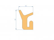 Silicone Profile P2851OA - type format Horns - irregular shape