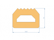 Silicone Profile P2851OE - type format D - irregular shape