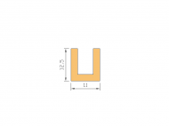 Silicone Profile P286A - type format U - irregular shape